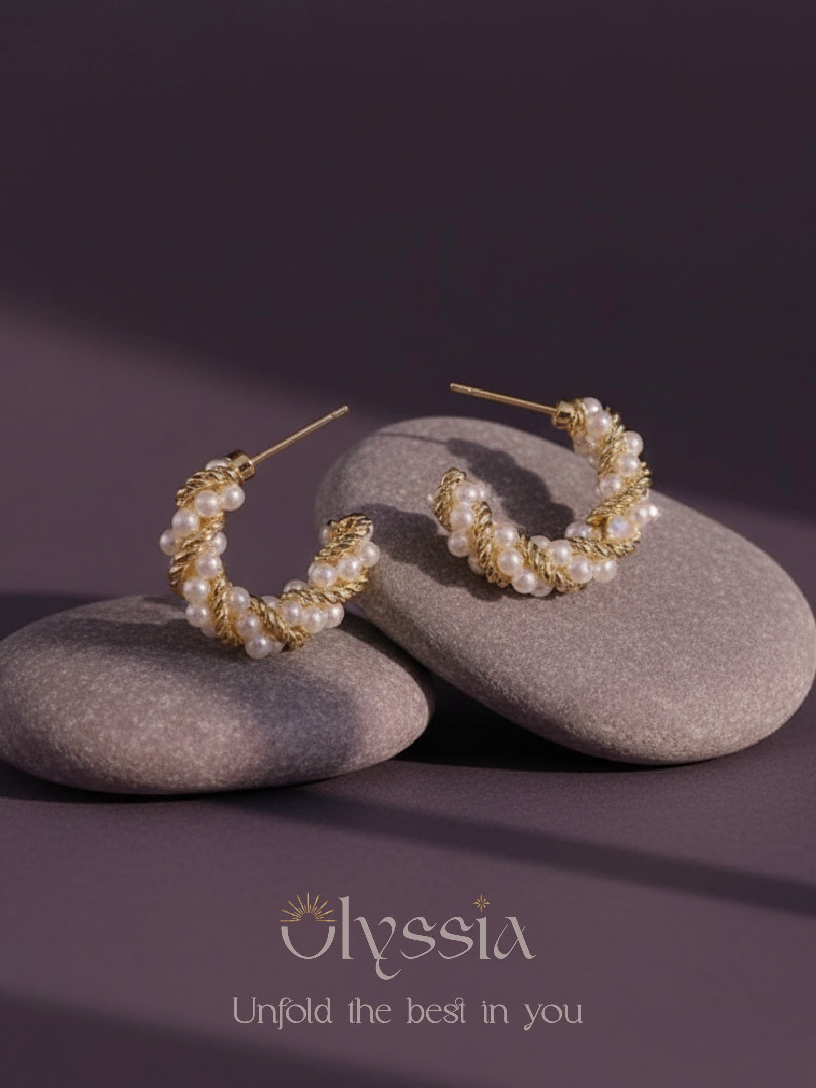 Stainless pearl hoops