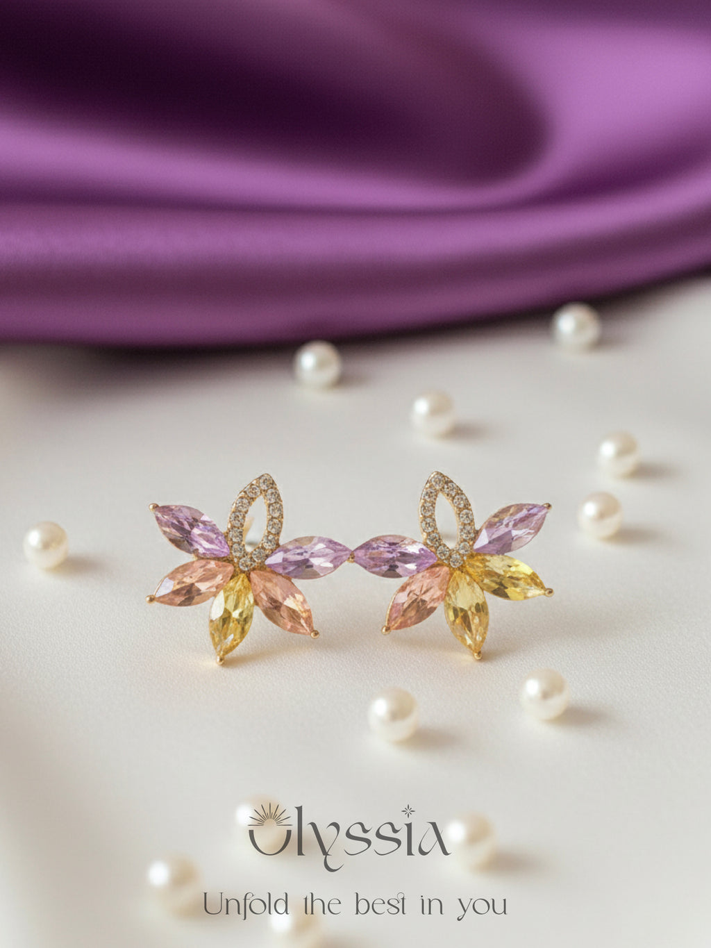 Multi crystal earrings