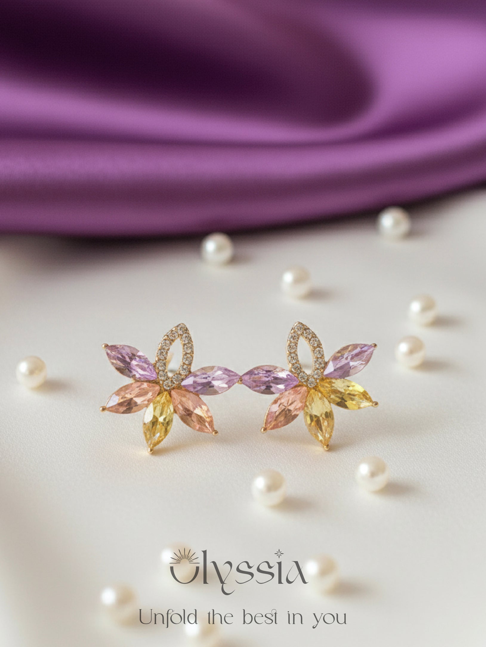 Multi crystal earrings