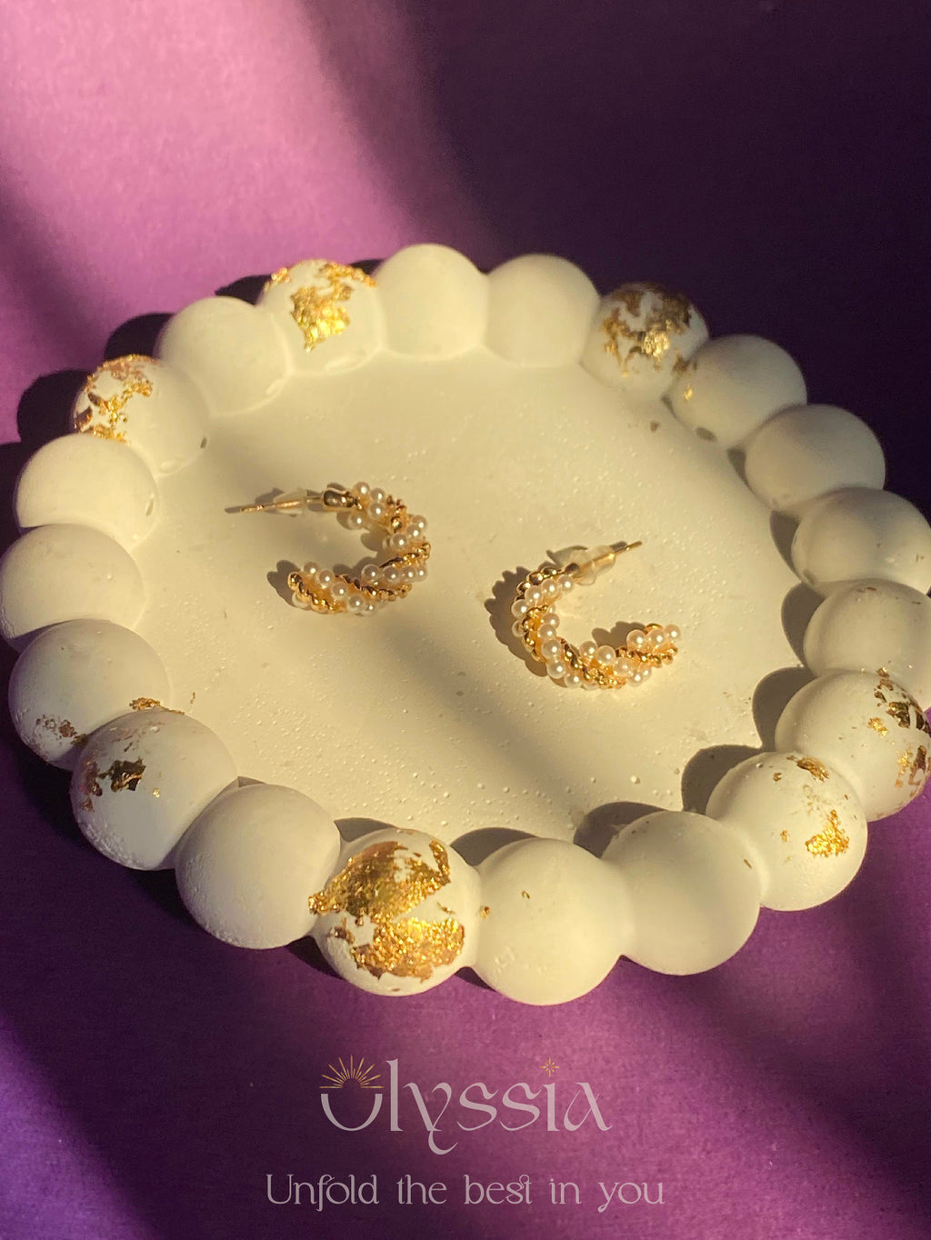 Stainless pearl hoops