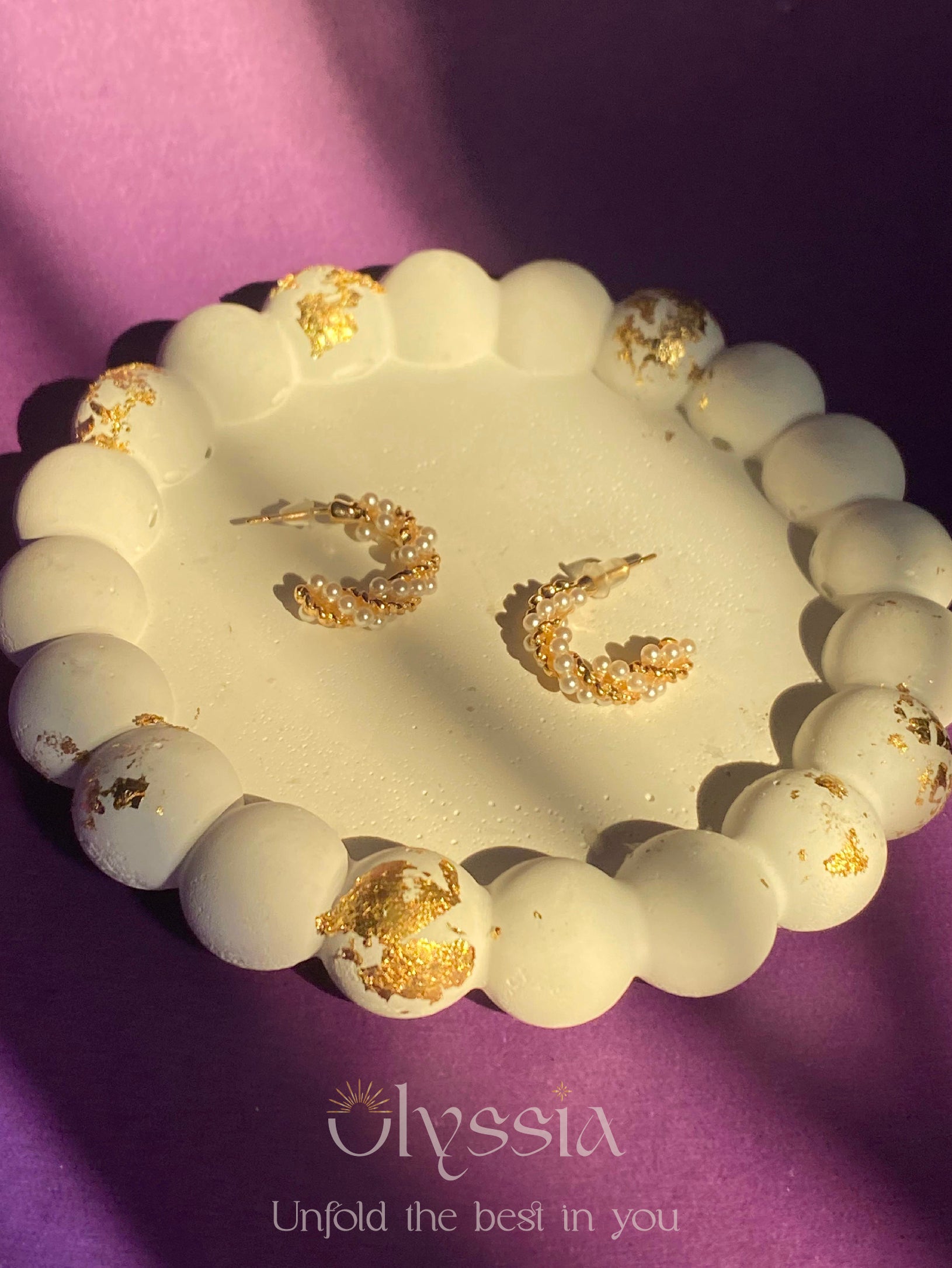 Stainless pearl hoops