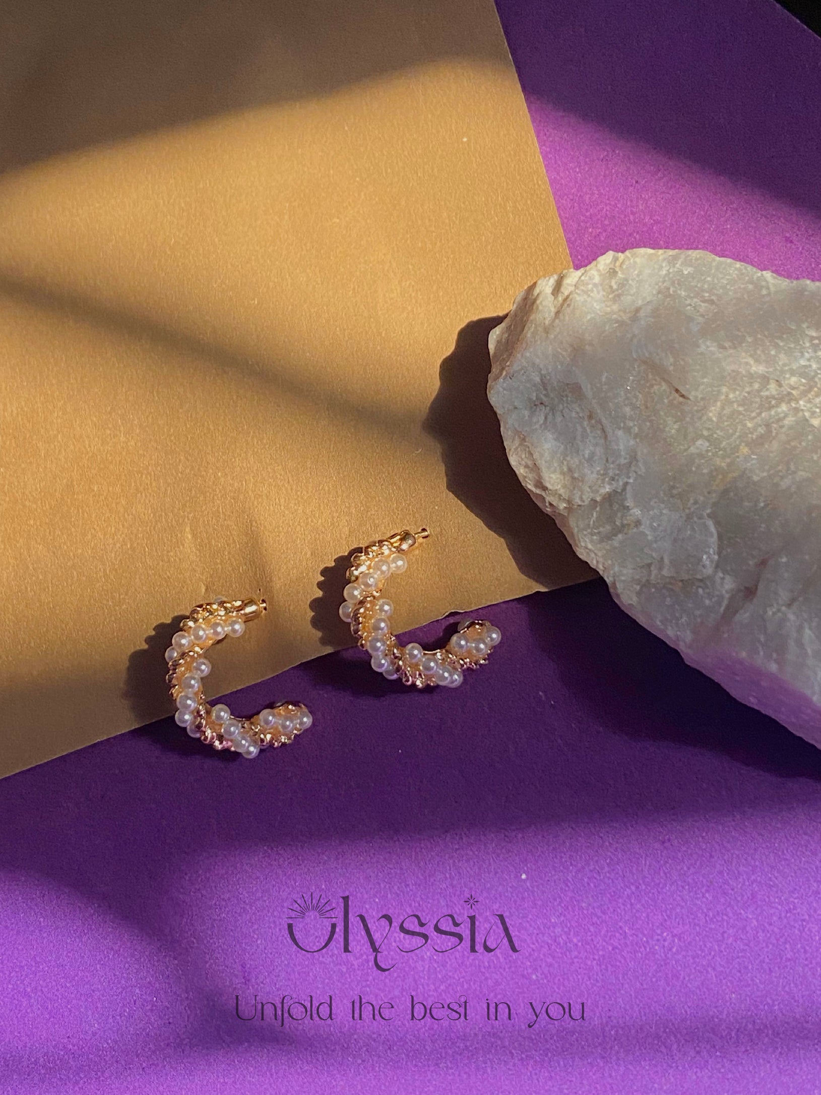 Stainless pearl hoops